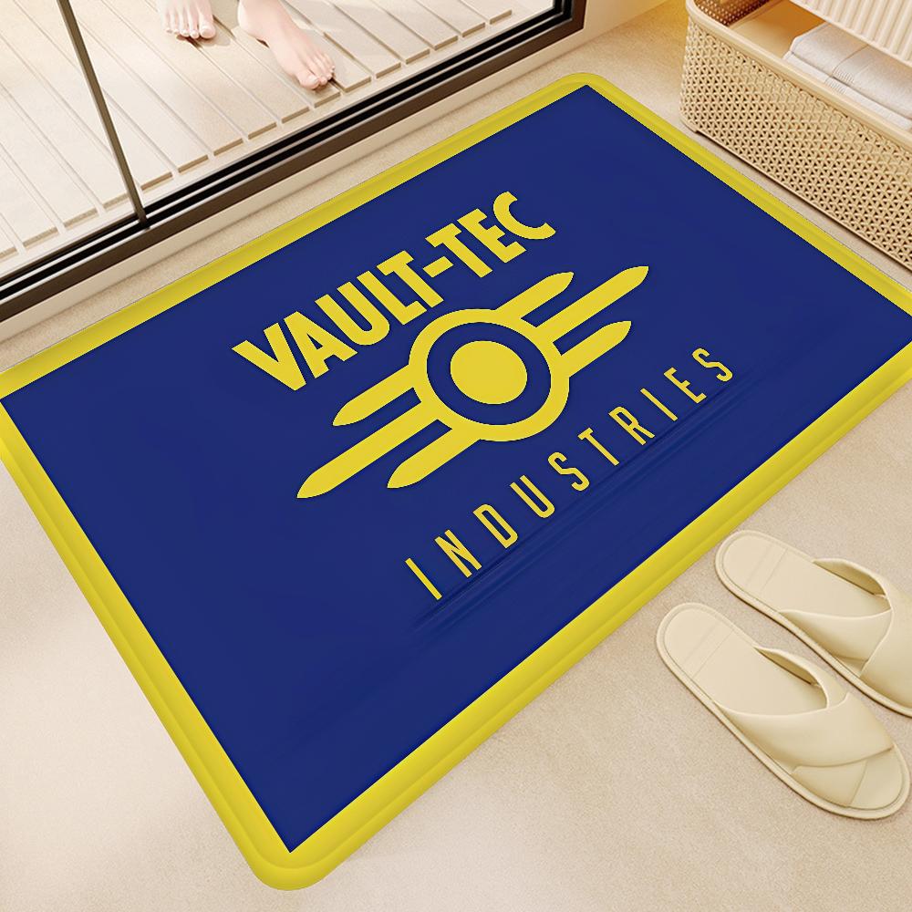 Games V-Vault T-Tec Logo Entrance Door Mat Washable Non-Slip Living Room Sofa Chairs Area Mat Kitchen Welcome Doormat