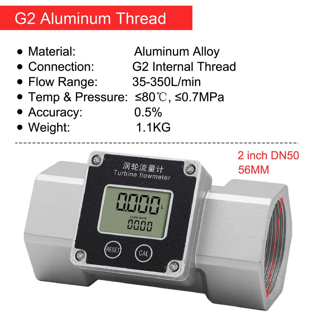 Digital Turbine Flow Meter Stainless Steel 1 1.5 2 Inch Electronic Water Urea Flowmeter with LCD Display Totalizer