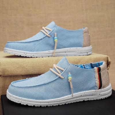 Chaussures bateau décontractées pour hommes, chaussures de conduite légères à enfiler, chaussures basses en toile respirante pour hommes, mocassins 2025
