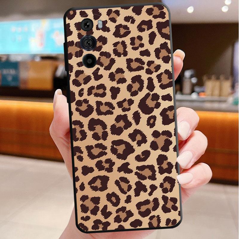 Phone Case For Motorola Edge 50 40 Pro 60 50 40 30 Ultra Neo Fusion Moto G85 G72 G53 G54 G84 G13 G32 Tiger Leopard Print