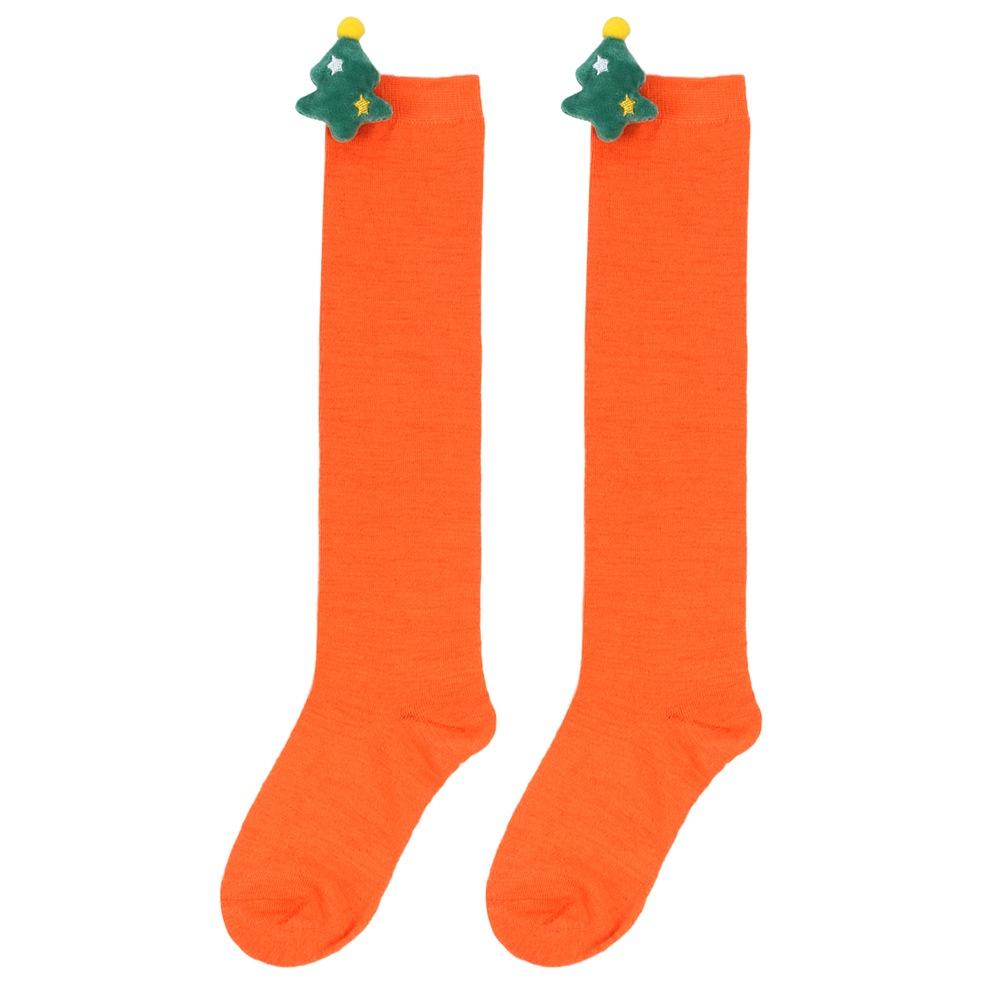 Cute Plush Christmas Socks For Kids Over The Knee Striped Cartoon Toy Socks