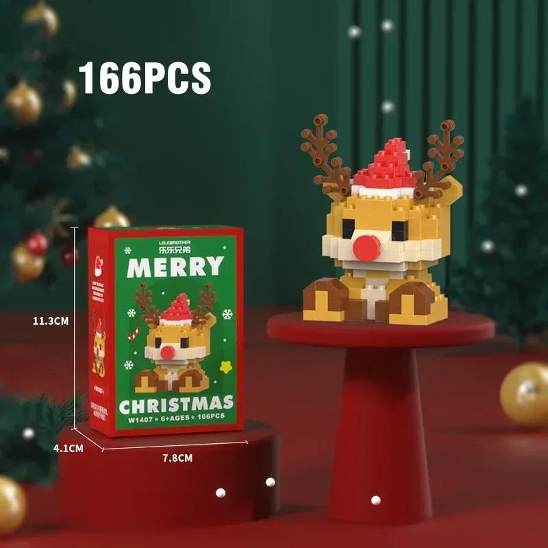 Christmas Gifts Micro Building Block Series Santa Claus Reindeer Puzzle Assembling Bricks Table Decoration Toys Kids