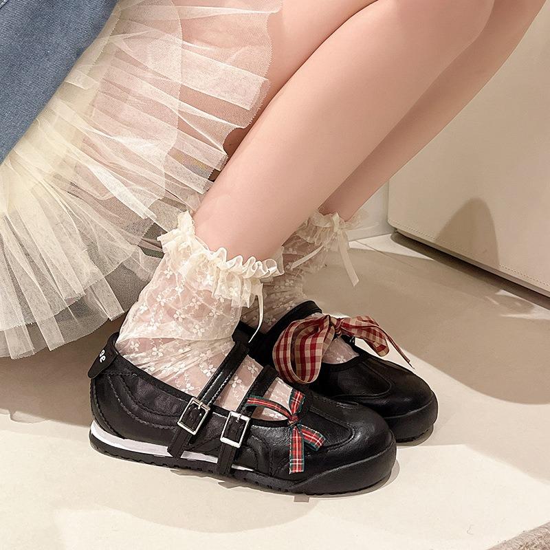 Mary Jane Black Women's Shoes New Summer Hollow Design Versatile Shallow Mouth Single Shoes Ballet Shoes
