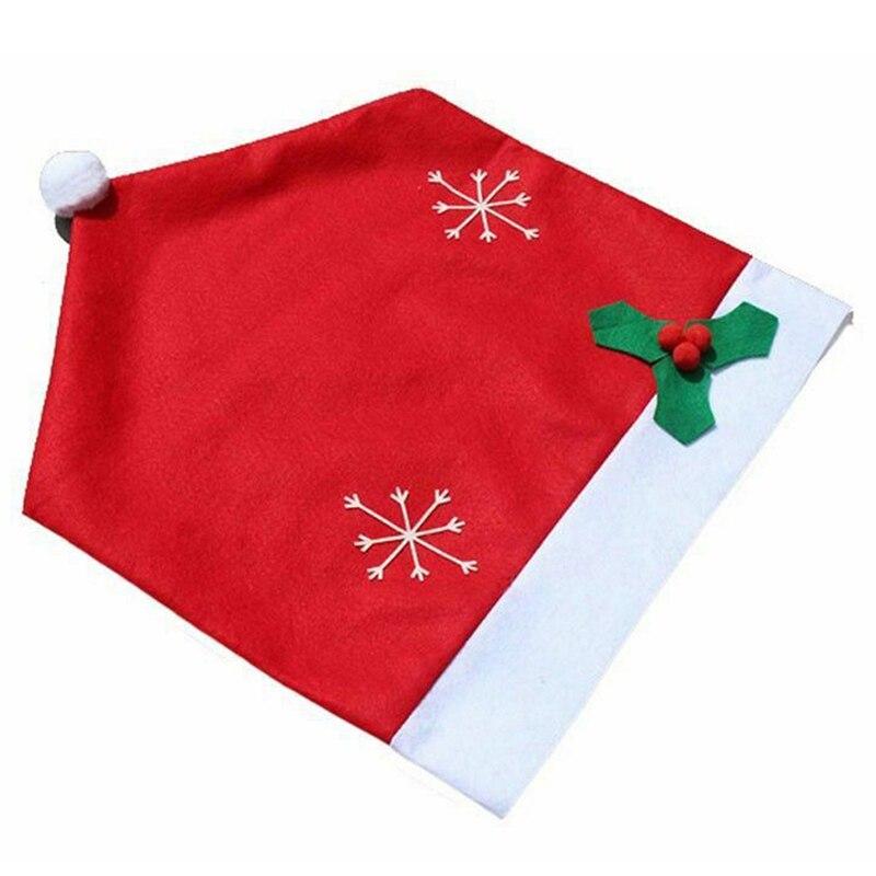 2Pcs Red Santa Chair Hat Cover Table Cloth Cover Christmas Christmas Party Dinner Decor