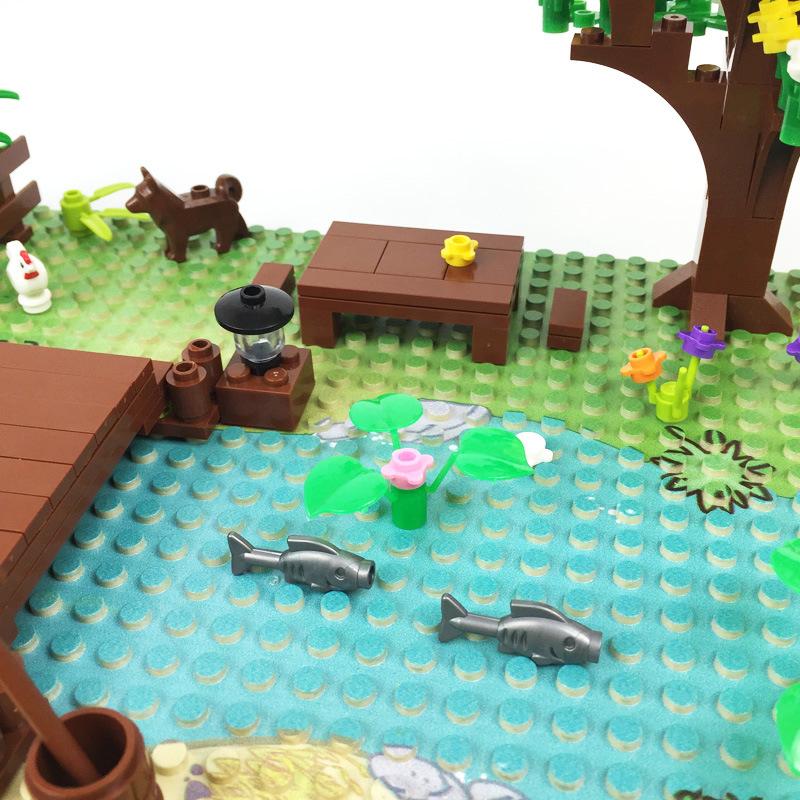 MOC Pastoral Landscape Outdoor Farm Scene Building Blocks Children's Toys