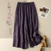 Drapey High-Waist Cotton Linen Culottes: Breathable, Wide-Leg Summer Pants for Women