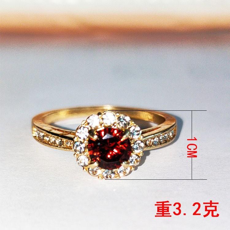 Inlaid Round Zircon Ring Classic Temperament Ring Popular Jewelry