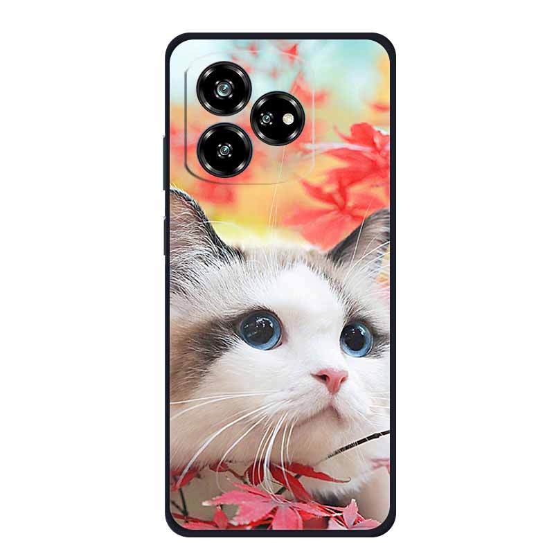 Funda For ZTE Axon 60 Lite Case Cute Cartoon Cat Black Silicone Soft Phone Case For ZTE Blade V60 Axon 60 Back Cover Case 60lite