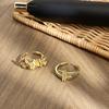 Medieval Flower Butterfly Inlaid Zircon Ring Female Niche Design Light Luxury High-End Index Finger Ring Opening Exquisite Ring