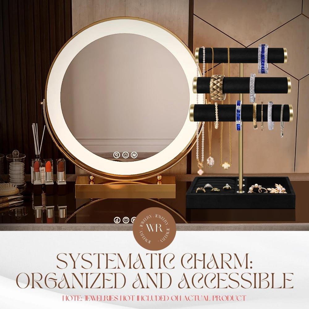 Wooden Bracelet Organizer Stand 3 Tier Necklace Storage Rack Upgraded Jewelry Display Stand  Unisex