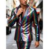Mens Sequined Blazer Nightclub Party Performance Fashion Casual Suit Jacket