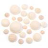 5-50pcs Natural Half Round Wooden Beads 10-50mm Half Unfinished Wood Balls Split Wood Beads For DIY Crafts Toy Home Decoration