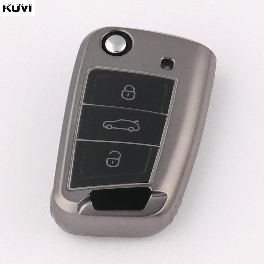 3 4 Buttons Tpu Car Key Case Cover For Vw Volkswagen Golf 7 Mk7 Tiguan Mk2 Seat Ateca Leon Fr Ibiza Skoda Octavia Kodiaq Fob Bag