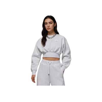 Logo Cropped Long Sleeve Sweatshirt Women Tops Light-Gray FV7153-051