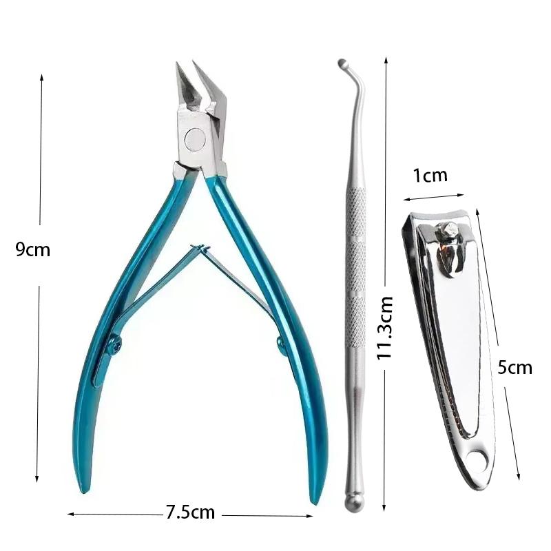 

3 PCS/Set Stainless Steel Nail Art Cutter Scissor Cuticle Clipper Pusher Dead Skin Remover Kit Manicure Pedicure Tools Nails Set