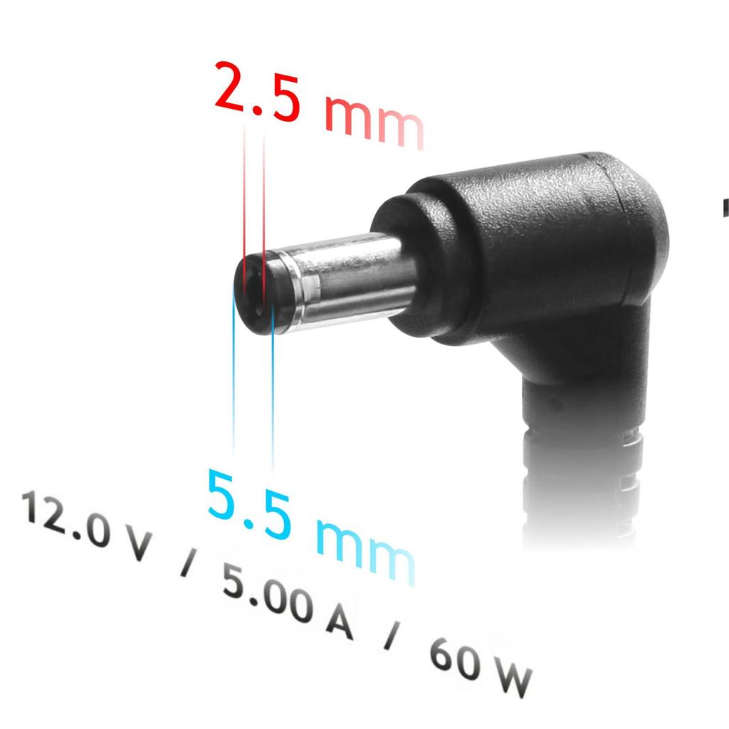 Akyga Ak-Nd-30 Laptop Power Adapter 12V 5.0A 60W 5.5 X 2.5 1.2M Mains Led