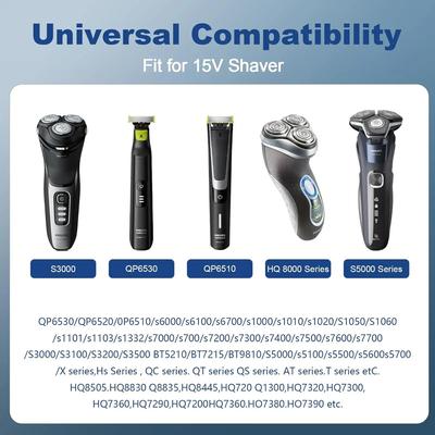 15V HQ8505 Type-C Shaver Adapter Charging Converter for Philips Norelco One Blade Pro QP6520 QP6530 QP6510 Beard Trimmer