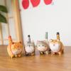 Wooden Cat Figurine Handmade Carving Modern Art Desk Ornament For Celebrations