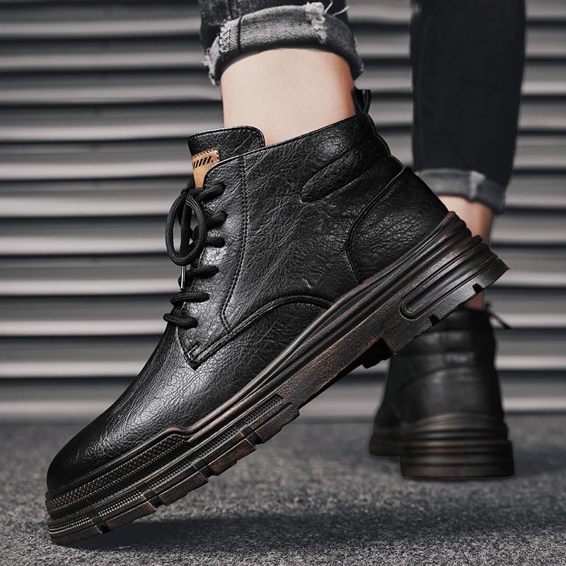 

Fashion Men s Ankle Boots Casual Shoes Lightweight Luxurious Comfortable Driving Shoes Oxford Style Shoes Social Shoe Male Ankle Boot 39 чёрный