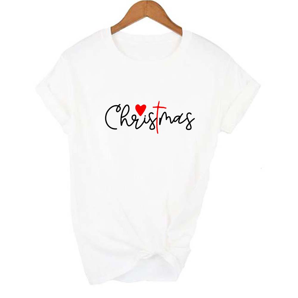 Weihnachts Christliche Frauen Grafik T-Shirts Jesus Glaube Ästhetisch Harajuku T-Shirt Xmas Geschenk T-Shirts