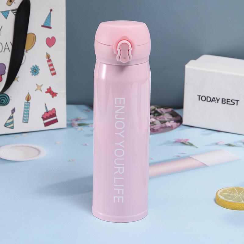 Large Capacity Water Cup Thermos Cup 500ml Vacuum Flasks Portable Stainless Steel Thermos Cup Water Bottle Travel Tea Mug Office Thermos Cup