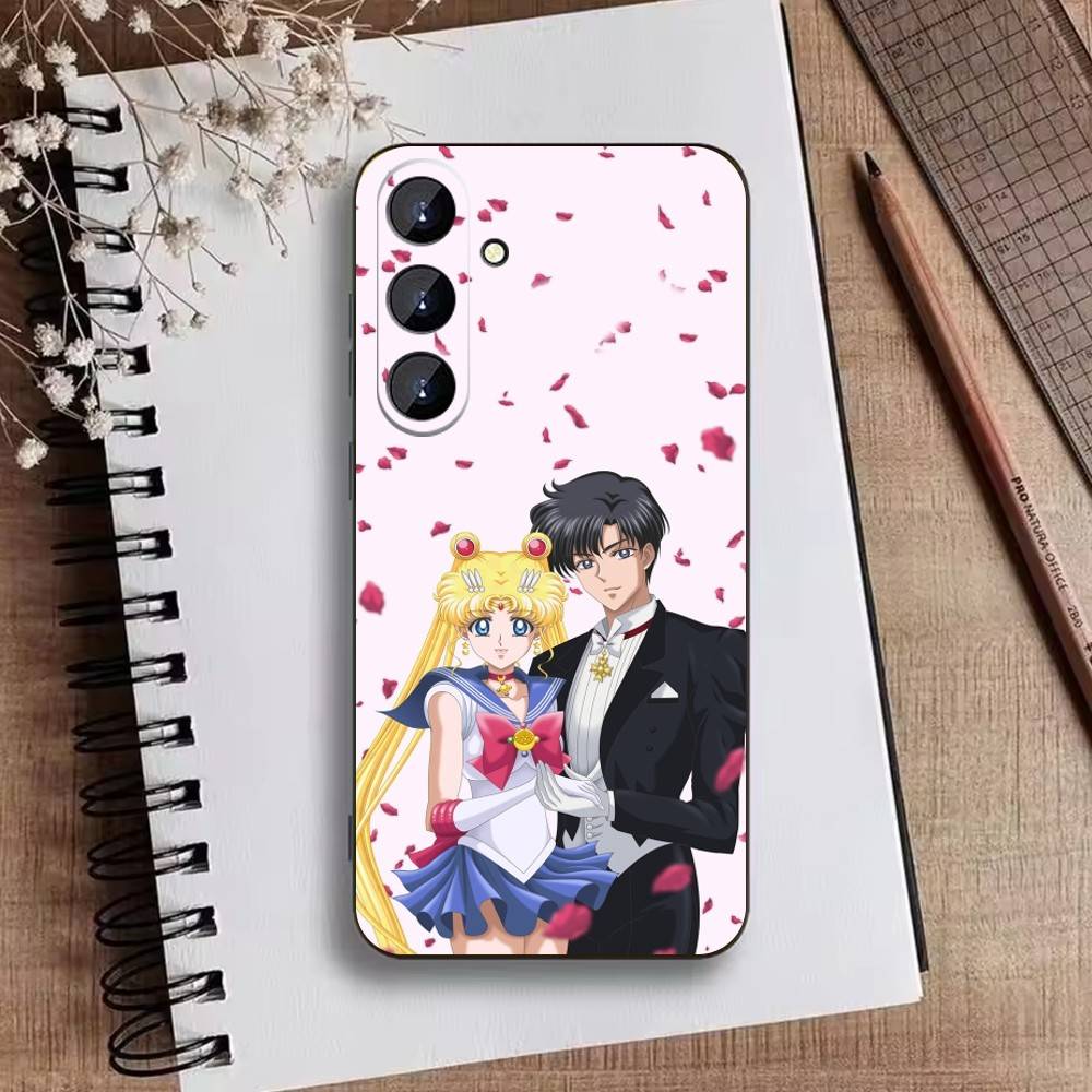 Cartoon G-Sailor M-Moons Phone Case For Samsung Galaxy A73,A21s,A22,A31,A52,A53,A71,A41Soft Black Shell