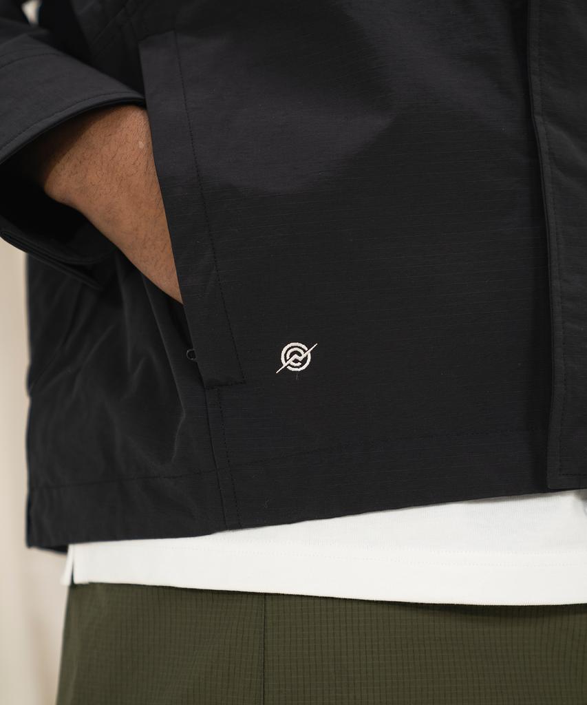 Kalapatthar Nylon Rib Flash Line Jacket - Black