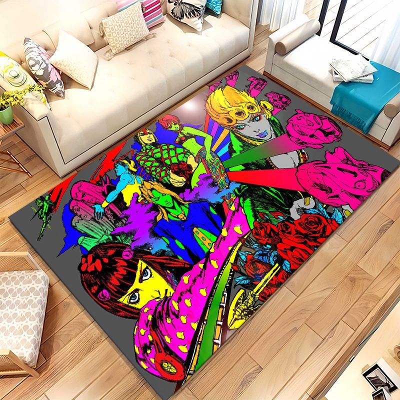 Tappeto Antiscivolo per Soggiorno, Tappeto Morbido per Camera da Letto, Stanza dei Giochi per Bambini, Divano, Decorazione per la Casa, Zerbino, Anime JoJo Bizarre Adventure Cartone Animato