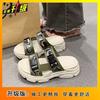 Slippers women's summer outer wear 2025 summer new fashion word heightened thick bottom soft bottom casual versatile slippers women's summer