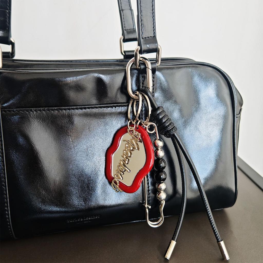 Portachiavi Trendy in Corda Intrecciata con Ciondolo Specchio Creativo alla Moda Portachiavi in Metallo Accessorio Fascino per Borsa per Donne