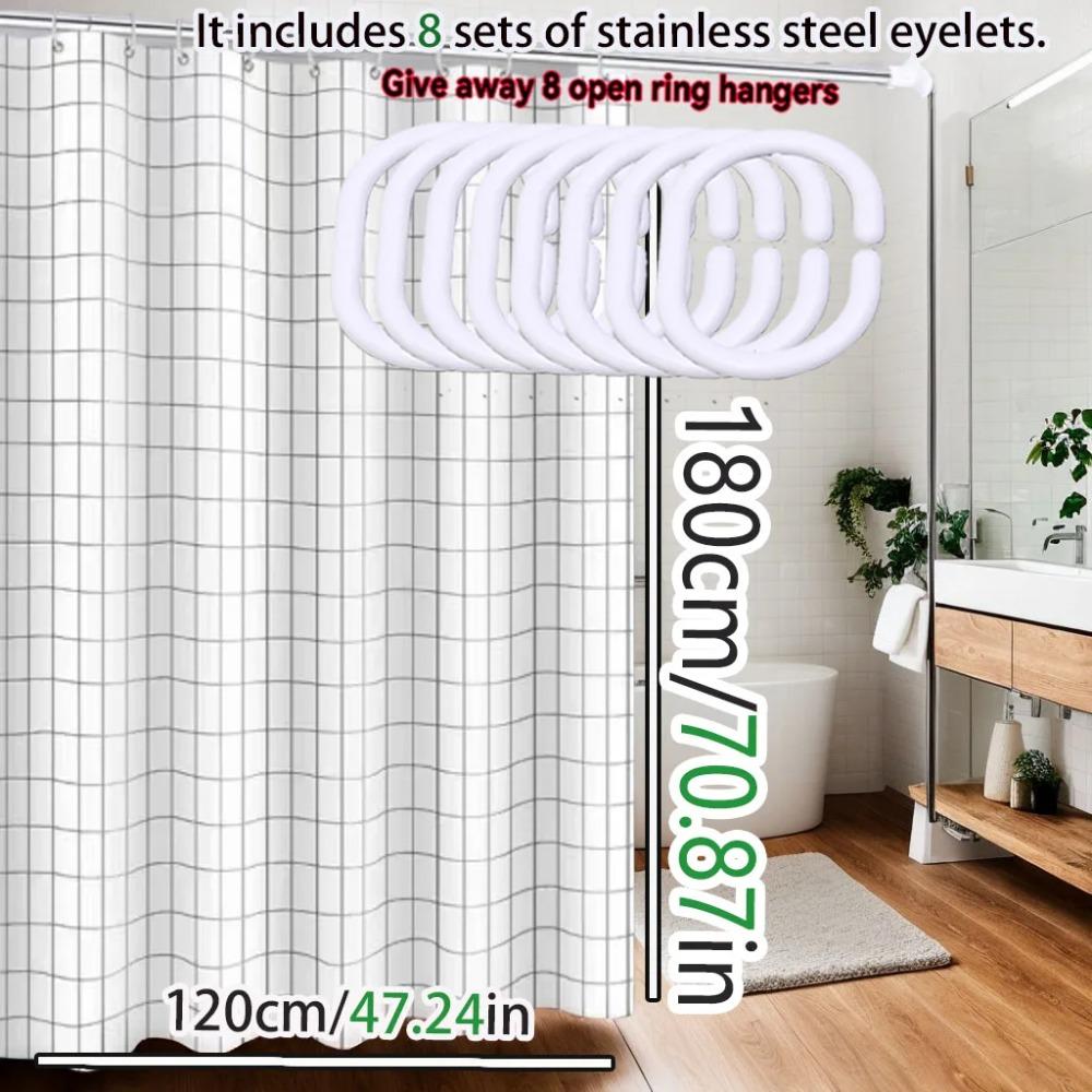 Bathroom Shower Curtain Waterproof Bathtub Bathing Curtains Easy Clean And Wipe Peva Shower Curtains Bathing Curtain With Hooks