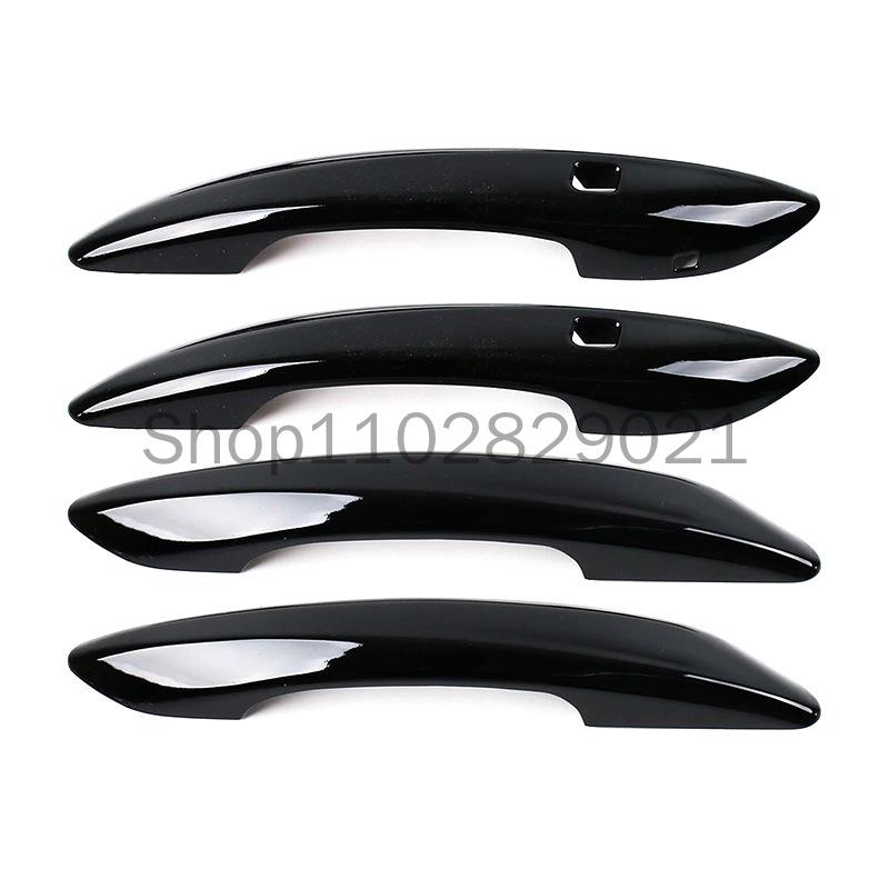Glossy Black Carbon Fiber Chrome Car Door Handle Cover Decor Sticker Styling Accessories For Hyundai Sonata -