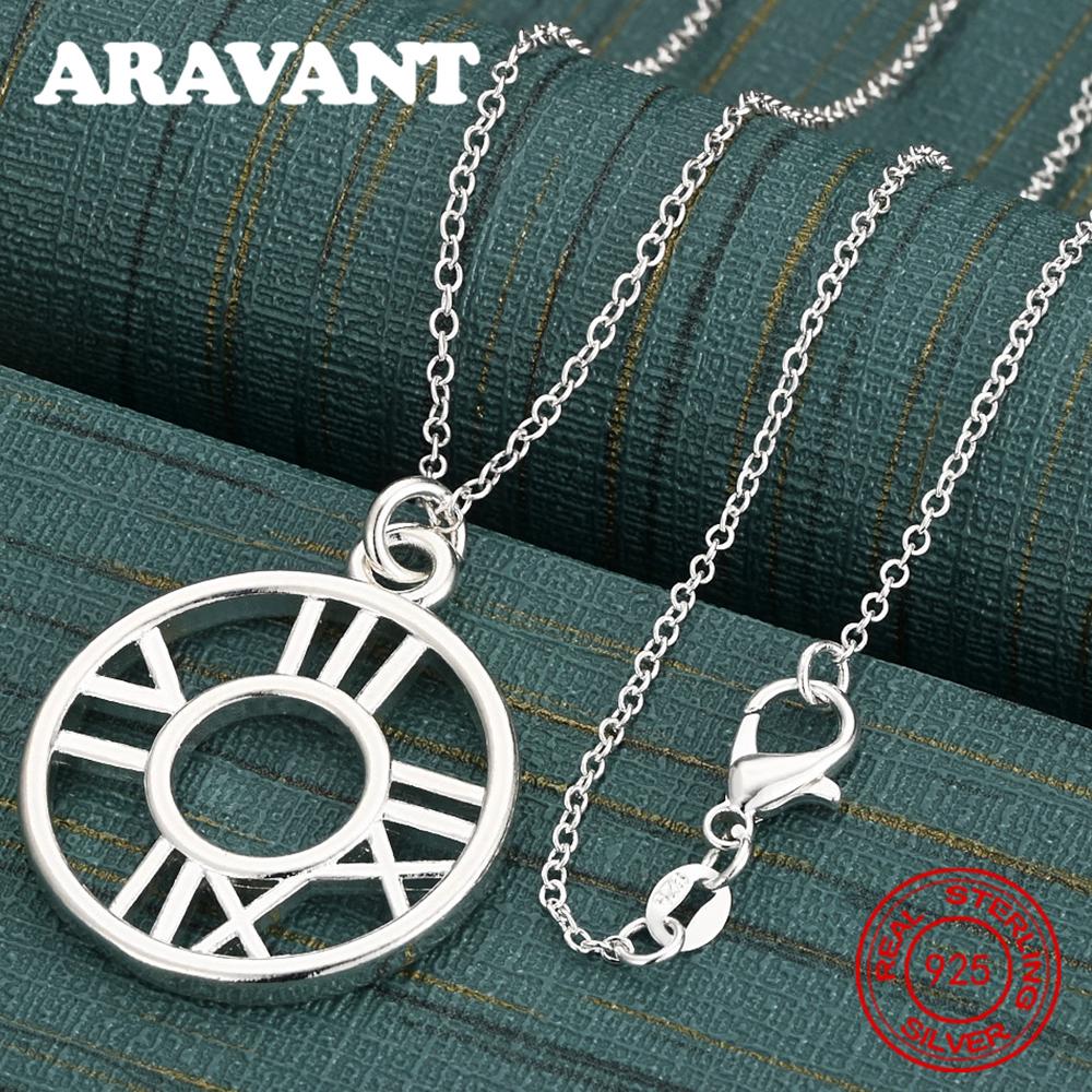 Copper Roman Numeral Hollow Ring Pendant Necklace Women S Small Fresh Design Women S Engagement Jewelry 40cm