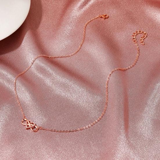 Infinity Heart Necklace for Women Cubic Zirconia Love Heart Pendant Necklace Romantic Birthday Gifts for Girlfriend Wife
