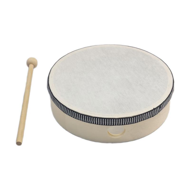 Wooden Hand Beat Percussion Harp Drum Music Percussion Hand Drum- Educational Music Toy for Children Learning Instrument 4 inch