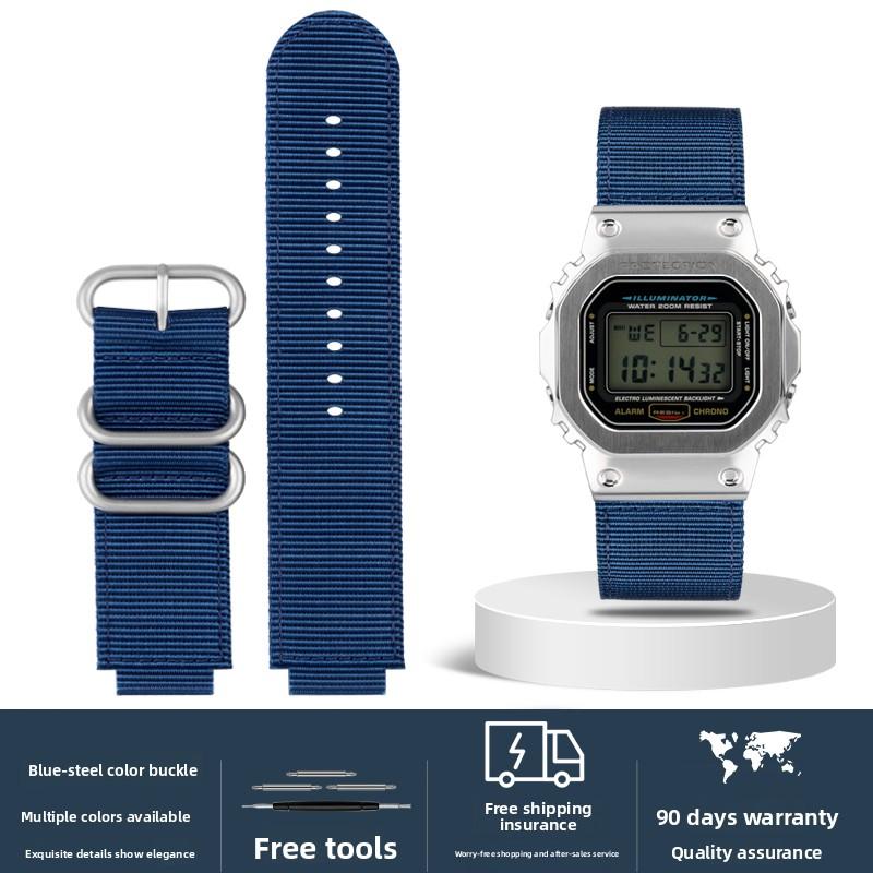 Nylon Watch Strap For Casio G-Shock DW-5600 GW-B5600 GM-5600 GM110 GA110 GM2100 GA900 AE1200 Sport Waterproof Canvas Watchband