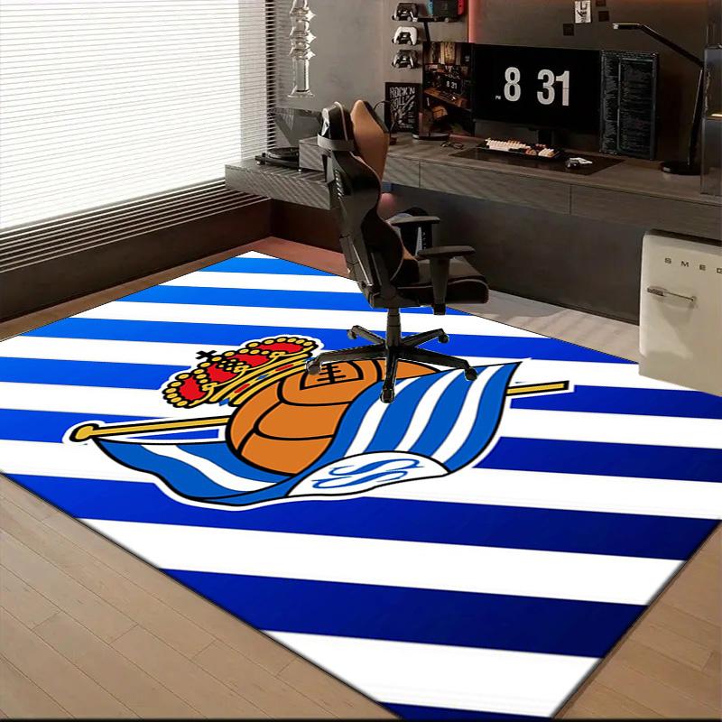 Real Sociedad Rug Game Carpet, Floor Mat for Bedroom Living Room Entryway Rug, Home Decor Idea Gift for Christmas Birthday
