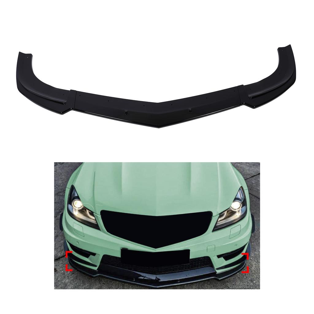 3 SZTUKI Wargi Przedniego Zderzaka Wysokowytrzymały Spoiler Wargi Zderzaka Splitter Zestaw Nadwozia dla Klasy C W204 Facelift C63 2011-2014