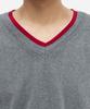 DNSR Washable V-Neck Layered Knit Gray