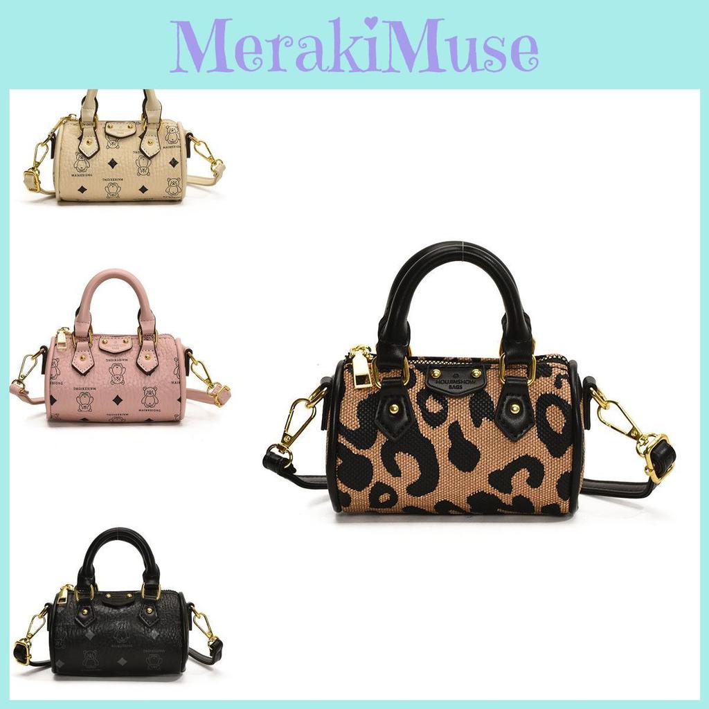Modern Fashionable Kids Handbag With Lightweight Design Available In Black Pink And Leopard