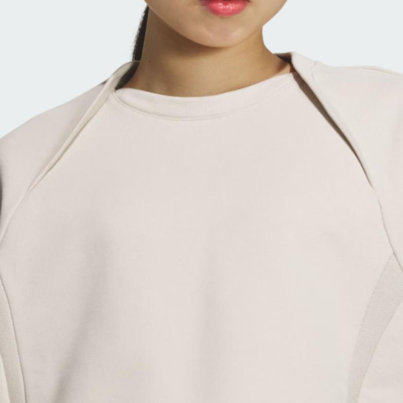 Adidas Fustl W Crew Loose Fit Round Neck Short Fashion Versatile Long Sleeve Sweatshirt Women sweatshirt Miracle-Bauxite-Brown JM4276