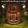 DIY Book House Kit with LED Light Handmade Vintage 3D Wooden Puzzle Bookstore Miniature Dollhouse Bookshelf Decoration Book Lover Gift