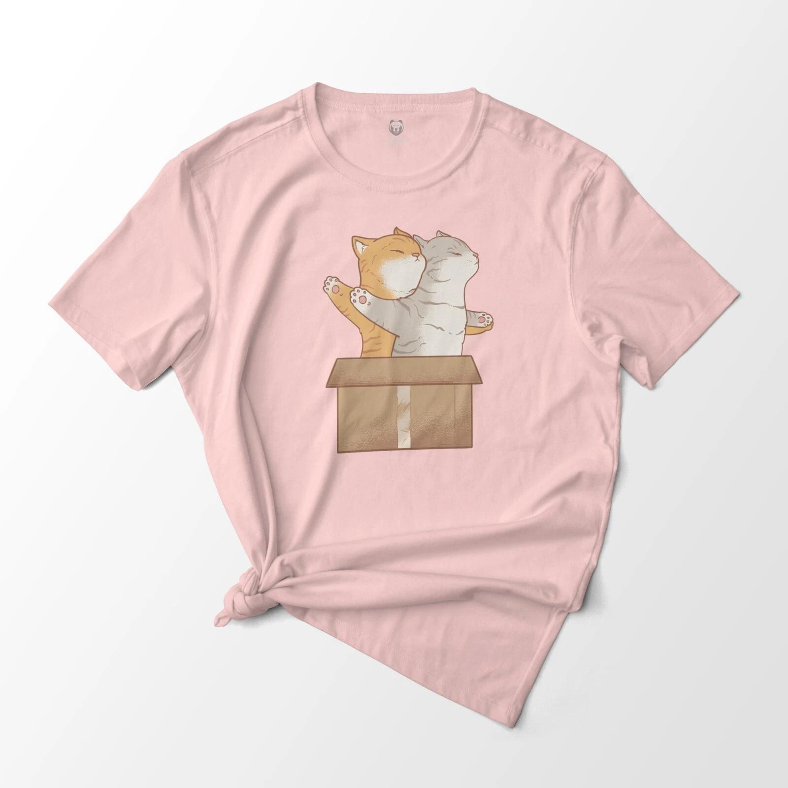 

Cute Cats Titanic Pose Funny Cat Graphic T-T-Shirt Unisex 100% Cotton Tee L