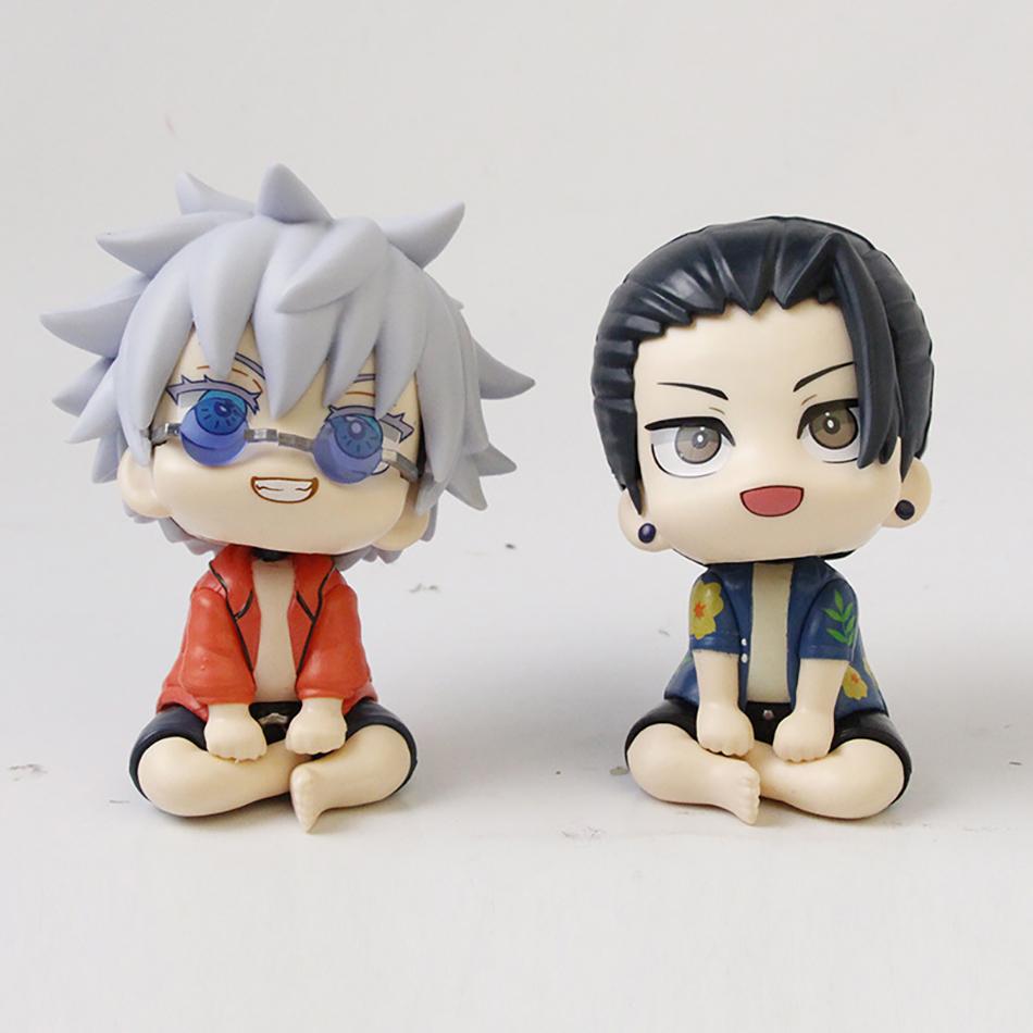Anime Cute Fushiguro Toji Jujutsu Kaisen Figure Gojo Satoru Action Figure Look Up Q Version Toy Geto Suguru Statue PVC Model Toy
