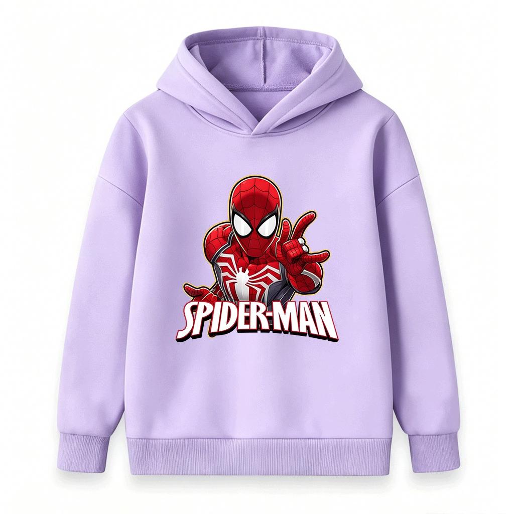 Kids Boys Girls Casual Pullover Hoodie, Cool Spider Graphic Printed Long Sleeve Soft Hooded Sweatshirt for Daily Wear Outdoor Activities Autumn Winter