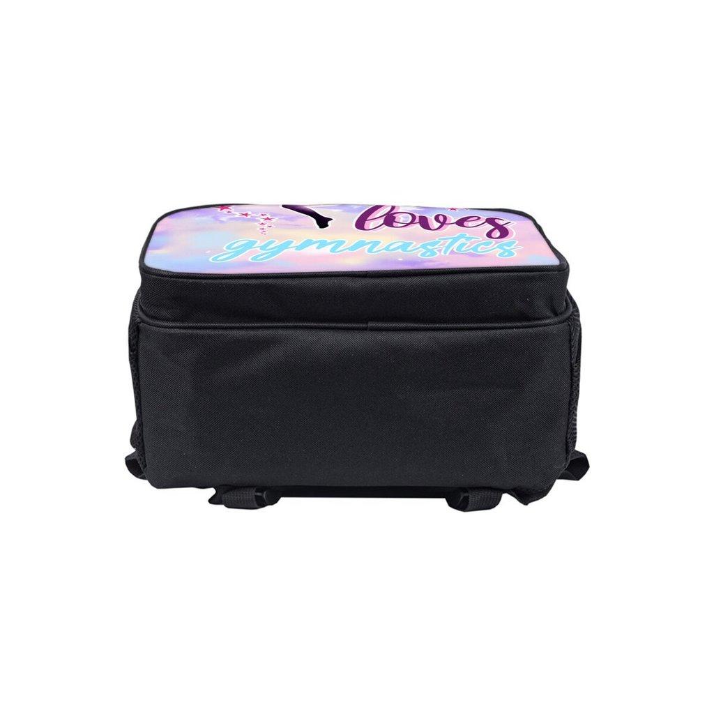 Yoga Dance Print School Backpack for Boys and Girls Best Gift Waterproof 2D Flat Cartoon Round Front Pocket Bag for Children