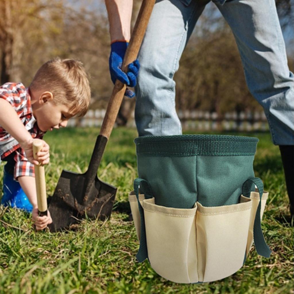 Green Oxford Cloth Garden Leaf Storage Bag Garden Tool Bag Life Organizer Bag Garden Garbage Bag Garden Pruning Kit 1 Pack
