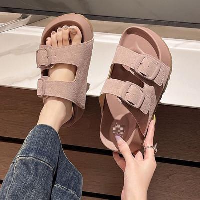Chinelos de Salto Alto para Mulheres - Novo Estilo, Versátil, Que Aumenta a Altura, Calçados Casuais de Praia, Sandálias
