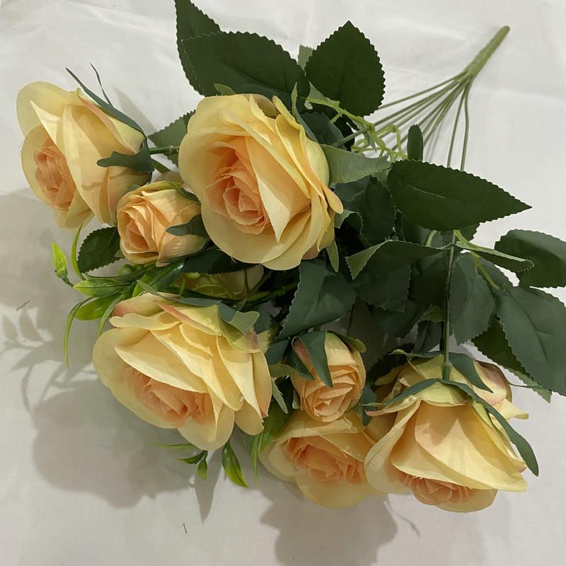 

Bouquet Artificial Rose 10 Stems Flower Wedding Floral Home Decoration Gift Yellow