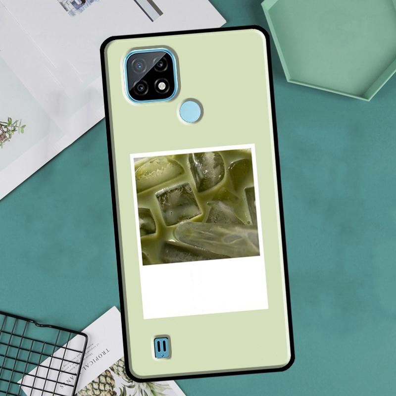 Matcha Sage Green Love Heart For OnePlus 10 Pro 9 Pro 8T 9R Nord2 Case For Realme 9 8 Pro 8i 9i C35 GT Neo 2 3 Master